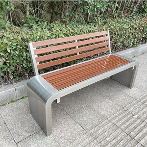 Banc de parc en acier inoxydable en forme de U, anti-corrosion, en plastique et bois, personnalisable, pour les communautés, les gymnases, les sites touristiques - Product Image 4