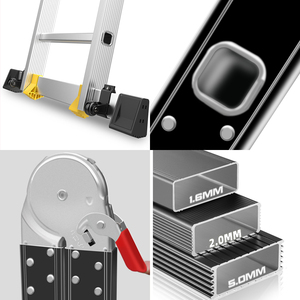 Hình chữ nhật telescoping thang với tốc độ dampenin gấp Thang nhôm ba bước cho xe tải - Product Image 4