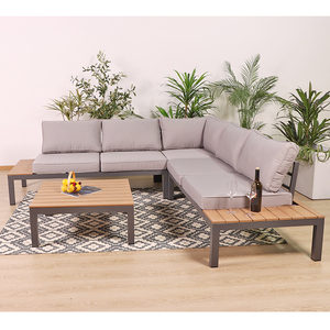 Ensemble <span class=keywords><strong>de</strong></span> <span class=keywords><strong>salon</strong></span> <span class=keywords><strong>de</strong></span> <span class=keywords><strong>jardin</strong></span> moderne en forme <span class=keywords><strong>de</strong></span> L, en <span class=keywords><strong>bois</strong></span> et <span class=keywords><strong>aluminium</strong></span>, pour cours, hôtels, villas, canapé <span class=keywords><strong>de</strong></span> <span class=keywords><strong>jardin</strong></span> - Product Image 6