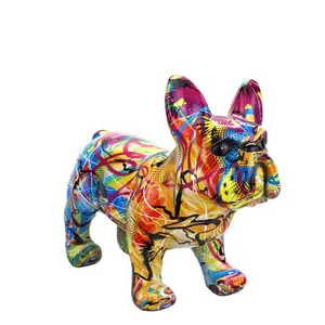 Resina animal estatueta nórdica do cão touro decoração engraçada para comercializar presentes