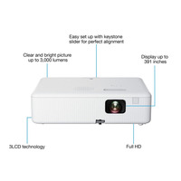 Projecteur CO-FH01 - Full HD 1080P 3LCD pour cinéma maison/bureau avec 3000 lumens