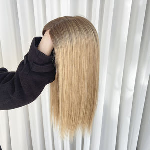 Wholesale Ready to Ship Mono <b>Lace</b> Topper with Weft for <b>White</b> Women European Russian Virgin Human Hair Pieces - Product Image 3