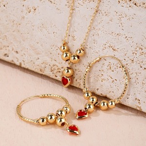 Conjuntos de Joyería Africana de Moda Kinnear de Alta Calidad para Mujer, Chapados en Oro de 18k que No se Deslustran, Juego de Aretes y Collar con Forma de Corazón al por Mayor - Product Image 5