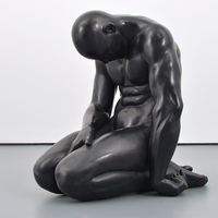 Sculpture d'art moderne en bronze finition patine mate, figurine abstraite dansante, décoration pour exposition de galerie d'art
