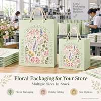 Sacs cadeaux en papier fleuri en gros, disponibles en tailles variées pour l'emballage de cadeaux de fleuristes et la vente en gros