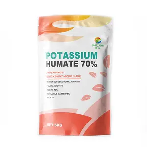 Quick Release High Purity 98% NPK Potassium Humate Water Soluble Flake Organic Fertilizer Rich in Humic Acid for Agriculture