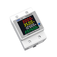 Medidor de Energía TOMZN DC 14-600V 63A, Voltímetro, Amperímetro, Medidor Digital de Potencia 4 en 1 para Riel DIN, Monitor de Energía Solar Fotovoltaica KWh con Reinicio