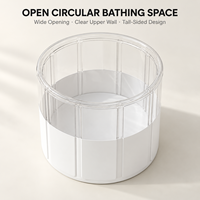 Baignoire pliable pour enfants avec barres de soutien verticales, coque en tissu Oxford et revêtement en PVC pour bains profonds et programmes de marque privée