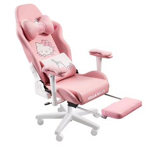 Sillas <span class=keywords><strong>Gamer</strong></span> Lindas de Dibujos Animados 2025 para Dormitorio <span class=keywords><strong>Silla</strong></span> de Computadora Rosa para Chicas Sillas de Videojuegos Rosas Ajustables con Reposapiés para el Hogar - Product Image 3