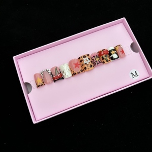 10 <span class=keywords><strong>Uñas</strong></span> Postizas de Marca Privada, Hermosas y Lujosas, Hechas a Mano, Acrílicas, Personalizadas, Gruesas, <span class=keywords><strong>con</strong></span> Cristal, <span class=keywords><strong>Uñas</strong></span> Artificiales - Product Image 3