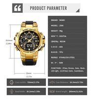 Montres-bracelets SKMEI 2500, montres numériques de sport, montre chronographe électronique, montre homme, mode de luxe, horloge numérique