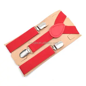 wholesale custom new party Y shape 3 clips colorful elastic adjustable red men Elastic Suspenders for kids