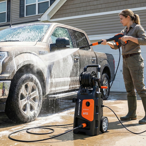 <span class=keywords><strong>Nettoyeur</strong></span> <span class=keywords><strong>haute</strong></span> <span class=keywords><strong>pression</strong></span> à <span class=keywords><strong>batterie</strong></span> lithium Yard Force EW U15DU 2800W, 150 bars et 800 L/H pour le lavage de voitures - Noir - Product Image 6