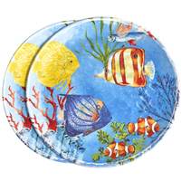 Assiette de poisson de mer personnalisée, vaisselle en mélamine assiette à Dessert ronde, ensembles de vaisselle pour la fête de restaurant