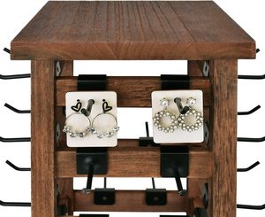 360 rotatif bijoux présentoir boucle d'oreille organisateur en bois niveau porte-bijoux support - Product Image 6