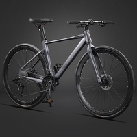 Vélo de course sur route 700cc en acier au carbone à 16 vitesses avec freins à disque hydrauliques 95% installés, roues en aluminium et câblage interne pour adulte