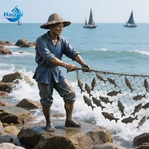 <span class=keywords><strong>Statua</strong></span> Personalizzata a Grandezza Naturale in Metallo, Ottone o Bronzo di un Pescatore per Giardino - Product Image 1