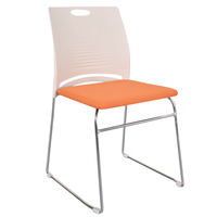 Chaise de bureau visiteur empilable sans accoudoirs, moderne et économique, en maille, avec base en métal à patins, pour salle d'attente scolaire ou de formation, mobilier de direction