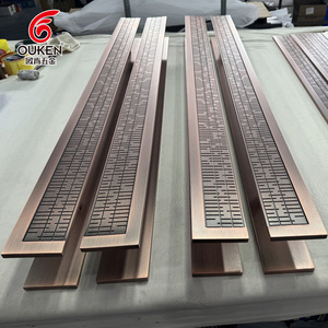 มือจับประตูทำจากแก้วแบบยาวประตูบ้านทำจากทองแดงย้อนยุคหรูหราทันสมัยสำหรับวิลล่า - Product Image 2