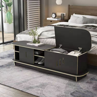 Meuble TV moderne en panneaux de contreplaqué italien, pliable, minimaliste, pour chambre, bureau à domicile, appartement, salon, sans vis