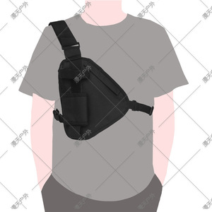 Chaleco Walkie Talkie Triangular Negro con Correa de Hombro Arqueada, Bolsillo Interior con Cremallera, Uniforme de Entrenamiento Unisex para Adultos - Product Image 1