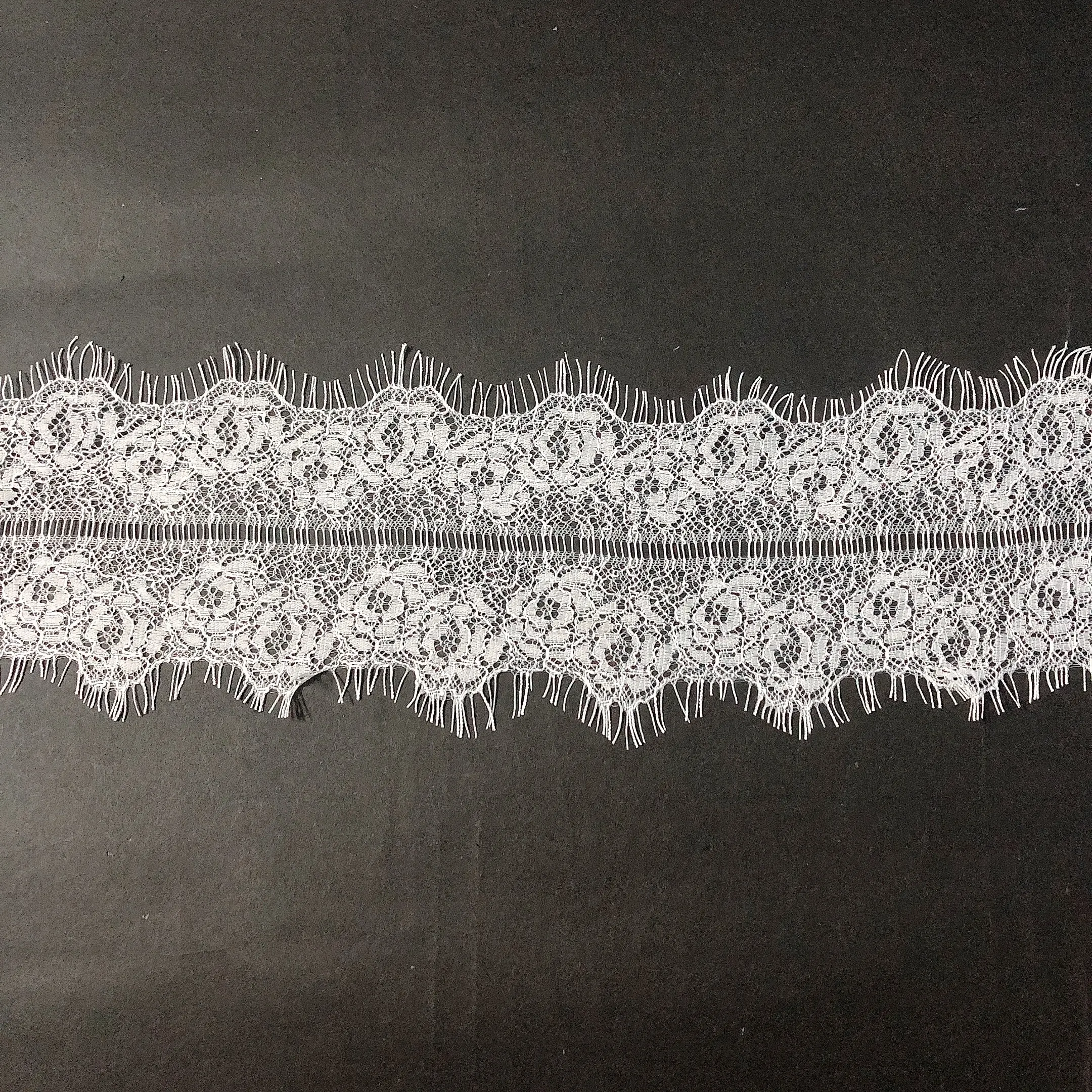 Garment stretch eyelash chantilly lace trim wholesale supplier