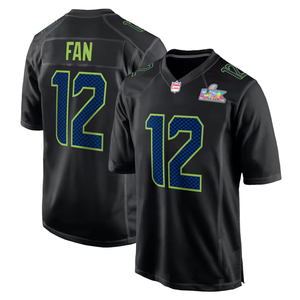 2026 Super Bowl LX Carbon Fashion Seattle Jersey Custom American Football Shirts Gestikte Geborduurde Jeugd Uniformen Sportkleding - Product Image 3