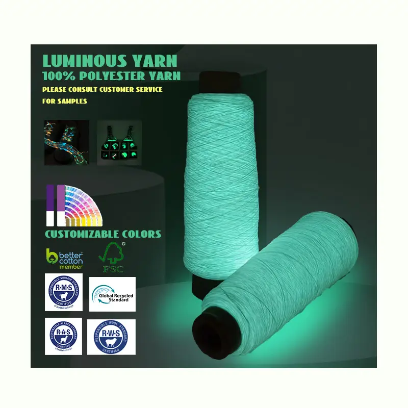 Yarn that glows in the dark can be used as material for Christmas Yarn cone