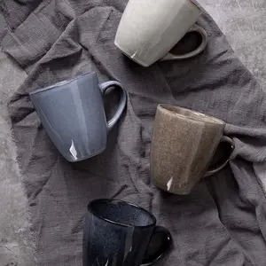 热卖反应釉个人陶瓷咖啡茶杯带手柄高端礼品陶瓷杯