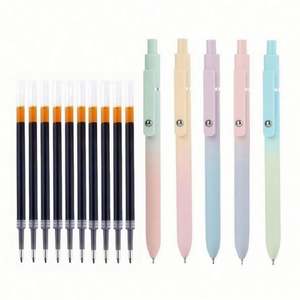 Nouveau produit – Stylo gel en plastique couleur Morandi, design simple, haute esthétique, pour signature au bureau - Product Image 5