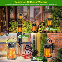 OVO-048 Solar-Palastlaterne Flammen-Amberlicht LED 2 Modi Zum Aufhängen oder Aufstellen IP65 Wasserdicht für Garten- und Terrassendekoration