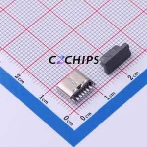 YTC-TC6-465A USB Connector Through hole Component (THT) Connector Type-C Female Through Hole 6P - Product Image 2