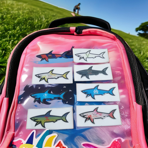 Omerta Cartoon Shark Vinyl Sticker Waterproof Gloss Lamination Promotional Gift PVC Material - Product Image 3