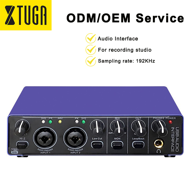 XTUGA M22D Pro Hot Selling USB Audio Studio Sound Card USB Recording Audio Interface for Studio Living Broadcast