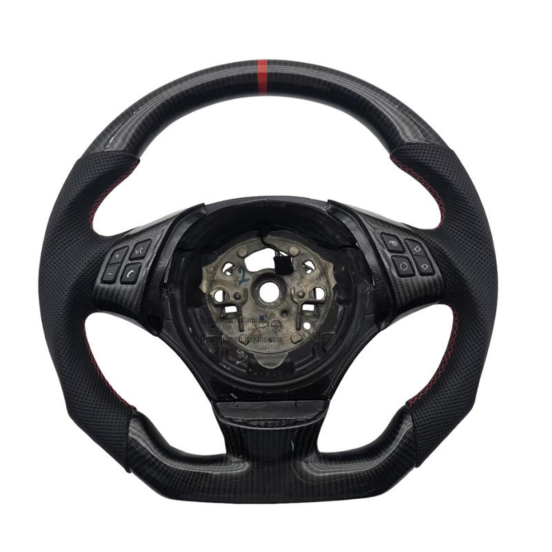 carbon fiber+perforated leather+red stitching stripe+carbon grip