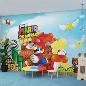 Dessin animé Super <span class=keywords><strong>Mario</strong></span> jeu thème Mural chambre d'enfants maison papier peint autocollant - Product Image 2