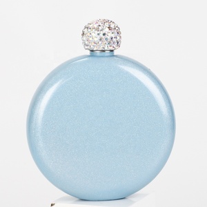 Luxury Glitter Hot Sale Personalized Bridesmaid Gift Handmade Rhinestone Lid 5oz Stainless Steel <strong>Hip</strong> <strong>Flask</strong> for Lady - Product Image 3