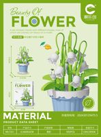 CLC7219-7230 Hyacinth Lotus Sunflower, Tulip Hydrangea Rose Tanaman Pot Mini Partikel Mikro Blok Bangunan Mainan Bunga