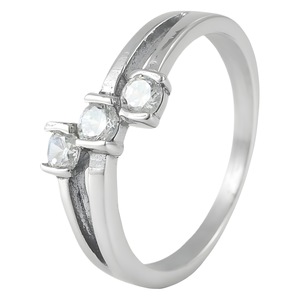 yunnique <b>Titanium</b> Steel Three Stone Diamond <b>Ring</b> Women's Engagement Wedding <b>Ring</b> 316L Stainless Steel Fine Jewelry - Product Image 5