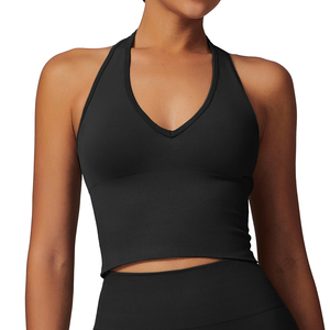 <strong>Women's</strong> Lightweight Soft Comfort Halter Neck Tank Tops Quick Dry Sexy Workout Vest Summer Fitness <strong>Singlet</strong> for Gym Use - Product Image 2