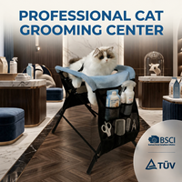 Hamac de toilettage professionnel pliable pour chat, station de toilettage portable, respirant, en maille, sac de contention multifonctionnel pour animaux de compagnie
