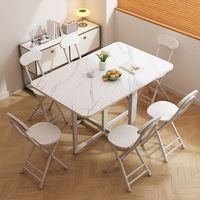 Klappbarer Holz-Esstisch mit Metallbeinen für den Hausgebrauch Kompakt Minimalistisch Geeignet für Kleine Wohnungen Mobil Multifunktional Platzsparend