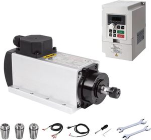 Zhong Hua Jiang ER11 1.5KW 110V/220V Square Air Cooled CNC Spindle Motor with VFD Kit BT30 for CNC Router <b>Engraving</b> <b>Machine</b> - Product Image 1
