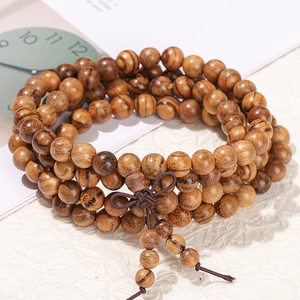 JD Pulsera de cuentas de agarwood de 8 mm, estilo <span class=keywords><strong>maratha</strong></span> budista, con talismán y cuentas de rosario, unisex, multicapa, de moda - Product Image 3
