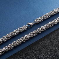 Colliers pour Hommes en Acier Inoxydable à Maillons O Épais et Complexes, Motif Os de Dragon Tressé, Bijoux Personnalisés Chic 2026 MGBC1136