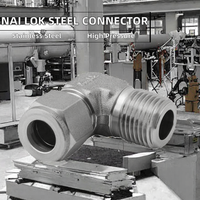 Raccord mâle haute pression NAI LOK en acier inoxydable 316 forgé, diamètre extérieur du tube 6-20 mm, filetage NPT 1/16 "-1/4", finition argentée