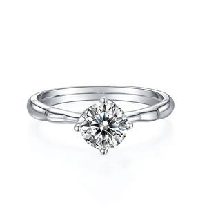 แฟชั่นใหม่1ct VVS Moissanite แหวนเพชรสีขาวชุบทอง925แหวนเงินแหวนแต่งงาน - Product Image 2