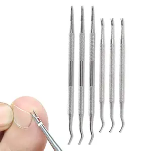 Fourchette à ongles en acier inoxydable, double tête, peau morte, outil de manucure pour nettoyage des ongles, trempé