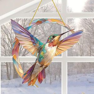 Pendentif en acrylique en forme de colibri, décoration suspendue pour salon, chambre à coucher, balcon, mur, terrasse - Product Image 3
