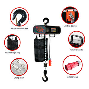 Polipasto eléctrico de cadena de 1 tonelada y 1000kg, polipasto trifásico de aleación de aluminio de 380V para operaciones de elevación de hoteles - Product Image 2